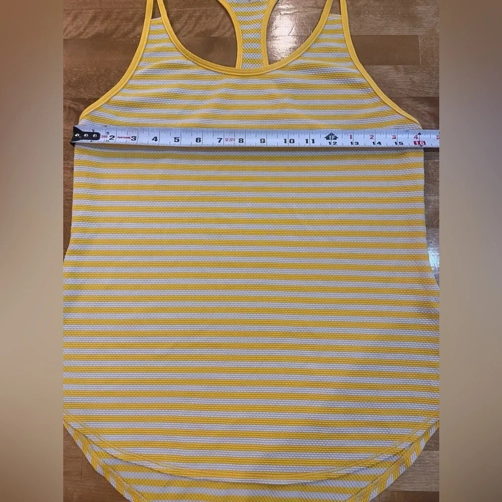 CALIA‎ BY CARRIE UNDERWOOD Striped Yellow Athletic Razorback Tank Top Small - Picture 6 of 9